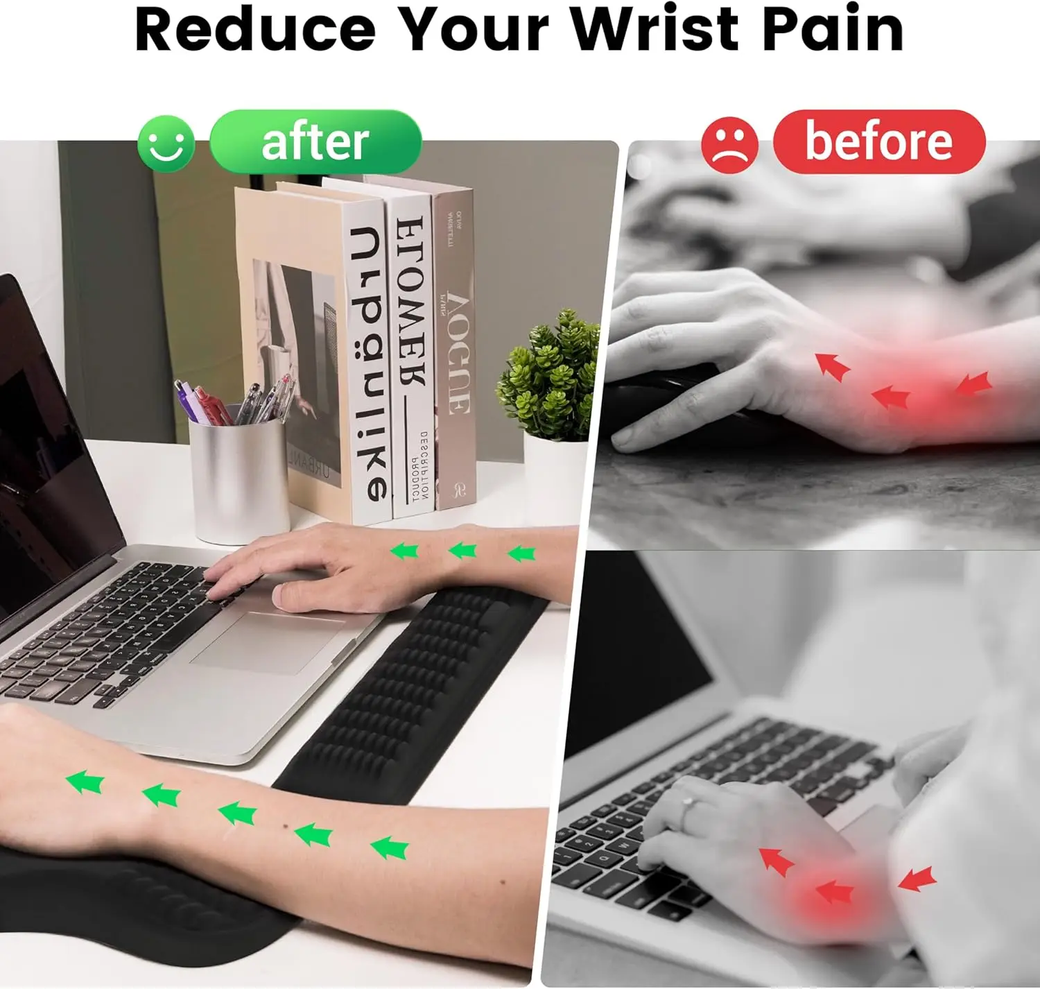 Custom Non Slip Computer Working Gaming Accessory Supportive Memory Foam Keyboard Pad Set Wrist Rest Ergonomic Mouse Pad Set