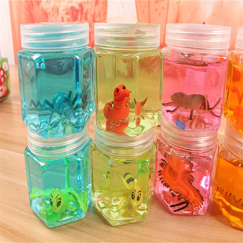 Soft Stress Relief funny Crystal Slime insects styles Fluffy Slime Colorful Slime Toys for kids