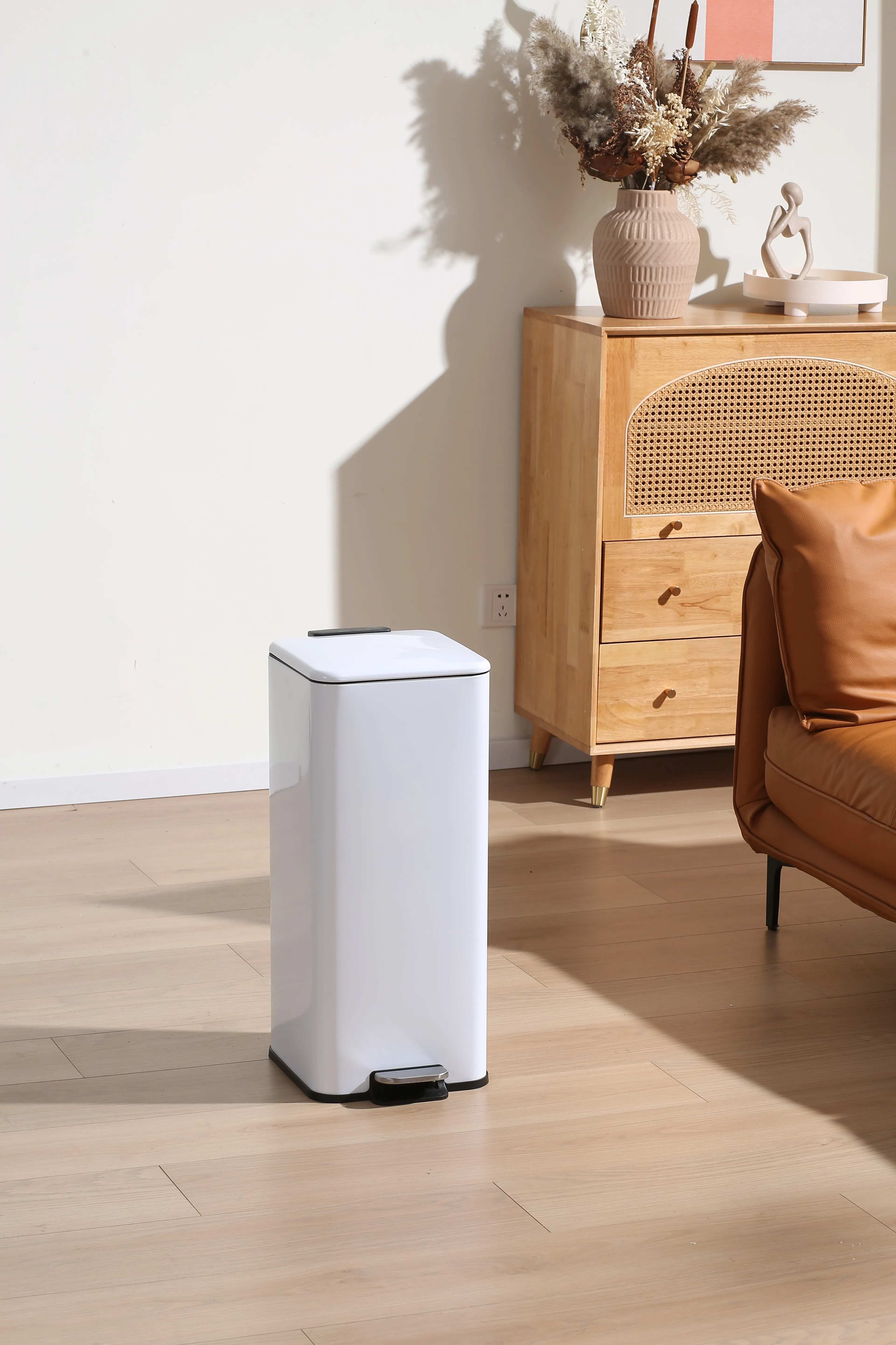 20L Hot Square Large Metal Garbage Container Recycling Bin Foot Pedal Waste Bin Metal Step garbage trash bin For home