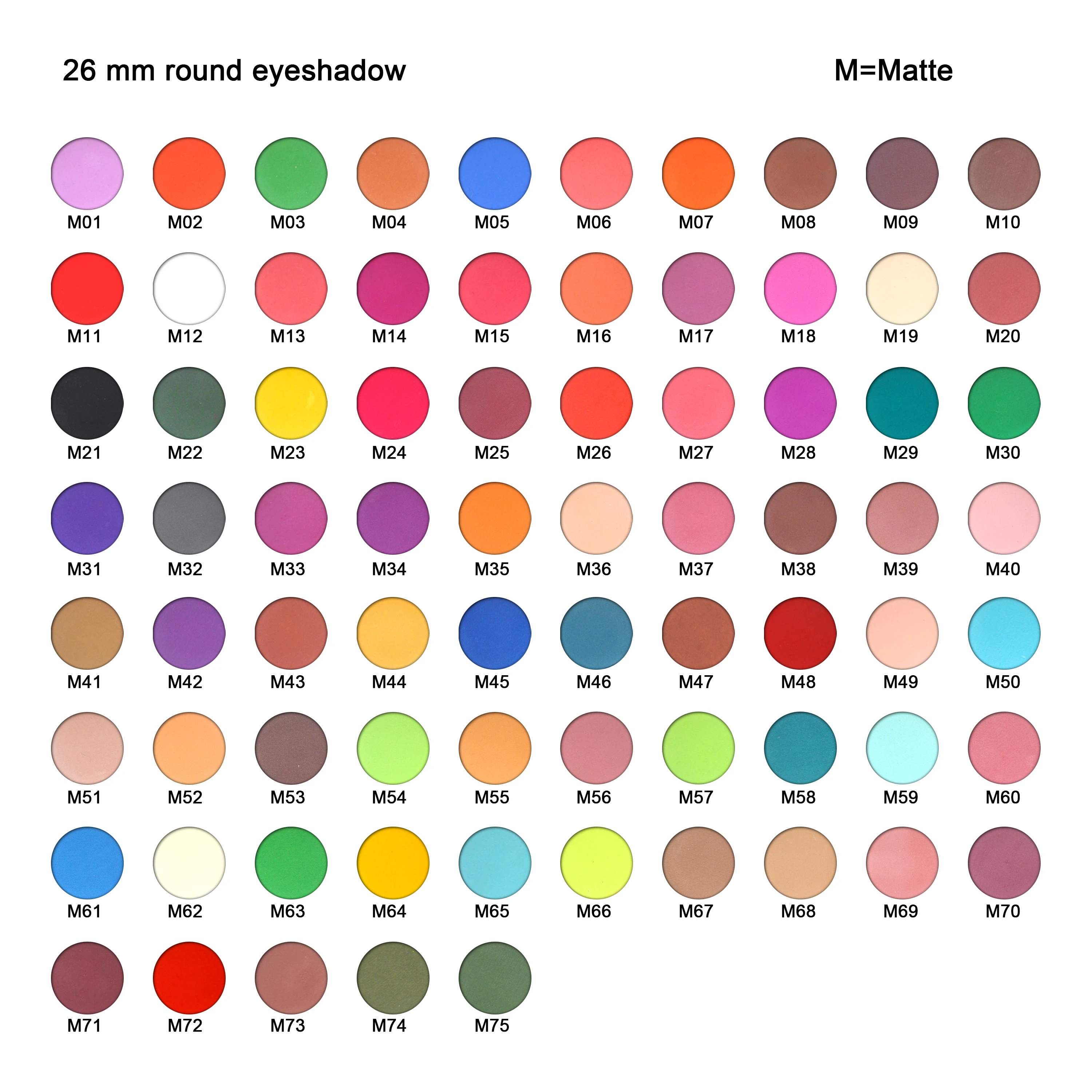 OEM DIY makeup eyeshadow palette  colors matte shimmer glitter blocks high pigment round pan eyeshadow palette various option