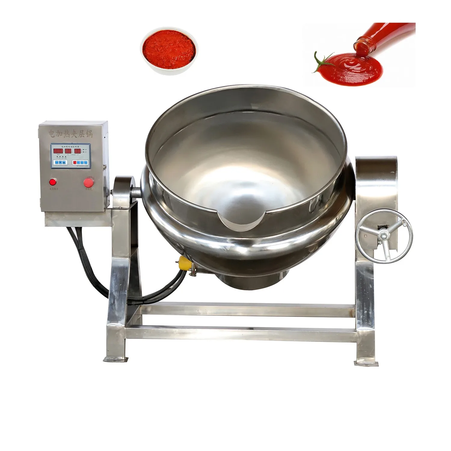 100 liter industrial steam/gas/electric jacketed cooking kettle Cooking Mixer Pot Jacket Kettle With Agitator