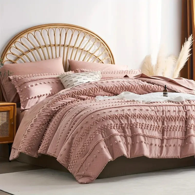 MU Hot Sale Lightweight Bedding Set 7pcs Tufted Boho Shabby Chic Comforter Set Wholesale Comforter Bedding Sets Made In China