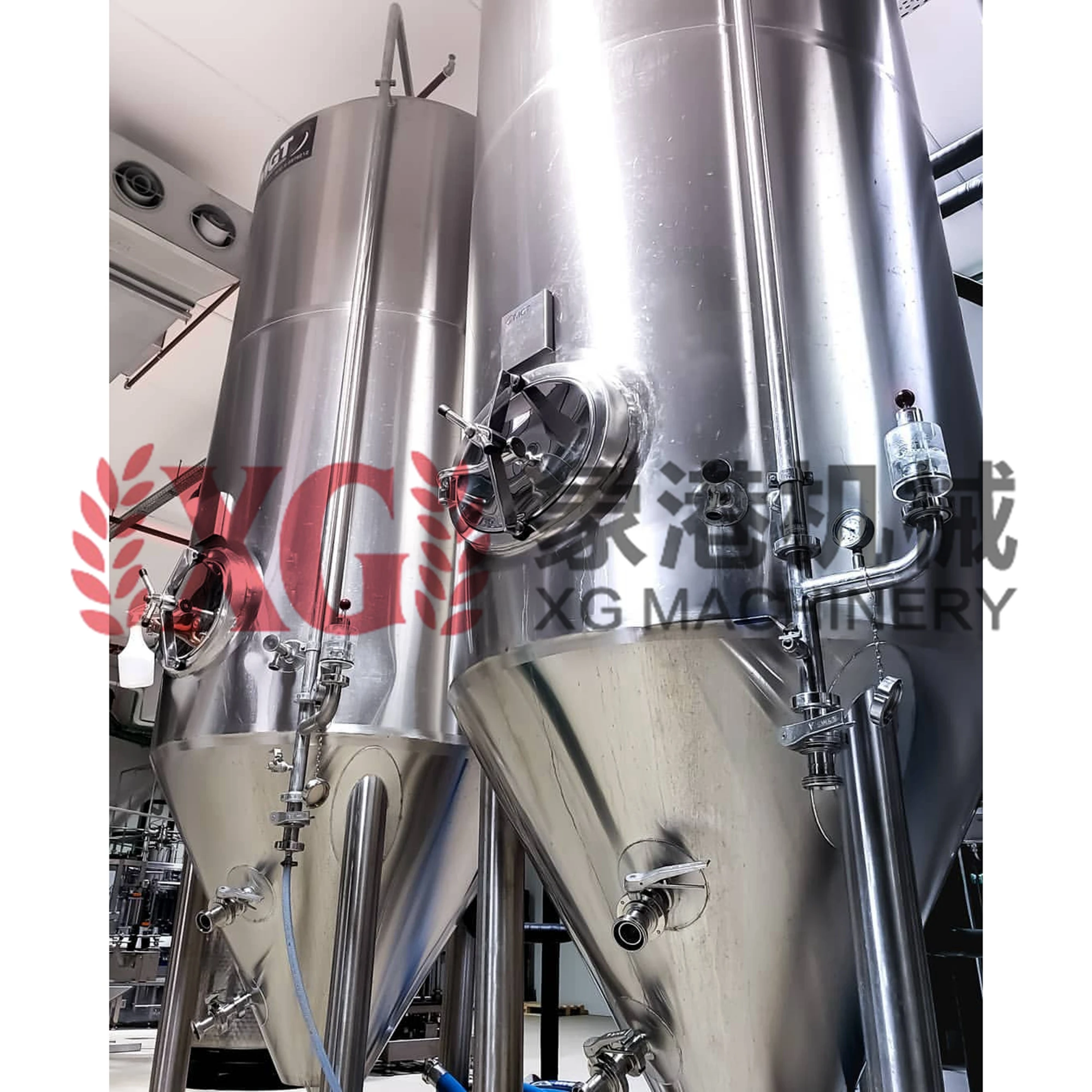 1800L 18HL 15BBL  Red copper double wall glycol cooling jacketed top manway fermenters beer fermenting equipment