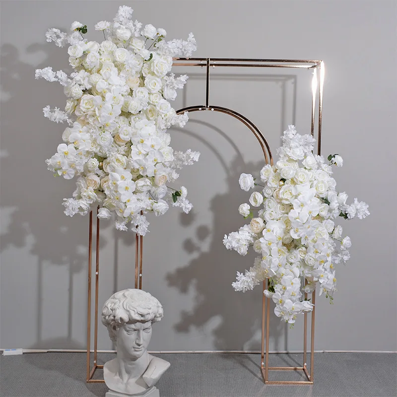 2023 New White Phalaenopsis Orchid Cherry Blossom Arch Flower Row for Wedding Party
