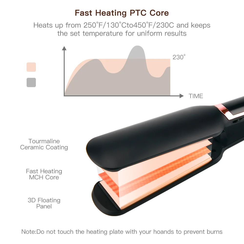 PRITECH Wholesale 2 Inch Wide Plate Digital Flat Iron Hair Straightener