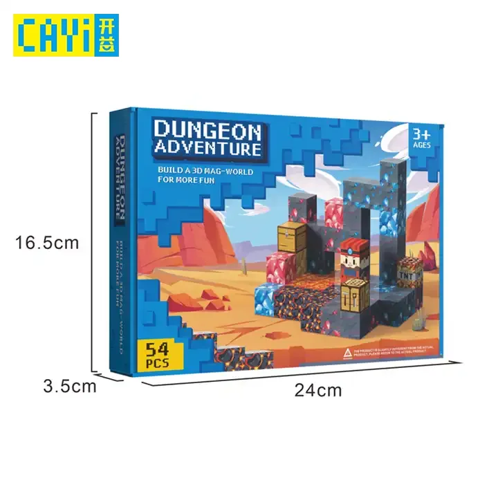 CAYI My World Magnetic Block Dungeon Adventure Creative Diy Magnetic   Toys Cubes Building Block Set Educational Toys for kids