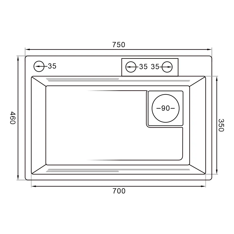 SUS304 Deep Basin Single Bowl Undermount Handmade Stainless Steel Black Kitchen Sink