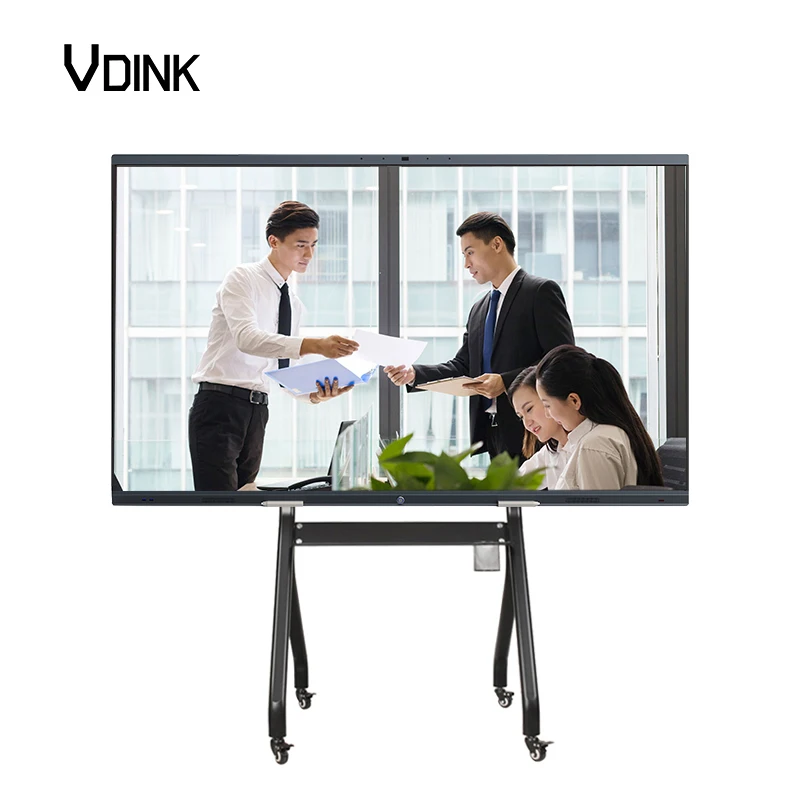 VDINK 98 Inch Tableau Interactif Mobile Whiteboard OEM Pizarron Infantil Conference Smart Clever Touch Interactive Whiteboard