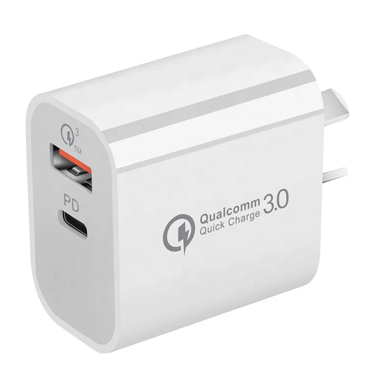 SAA сертификат AU Plug PD 20 Вт QC3.0 двойной порт типа C QC3.0 USB зарядное устройство адаптер для Iphone 14 Быстрая зарядка USB настенное зарядное устройство