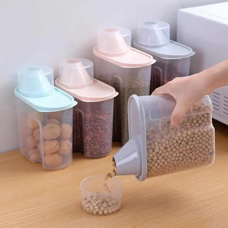 Pet Food Storage Container with Measuring Cup, Can Covers and Bowl for Small Dog, Cat, Waterproof