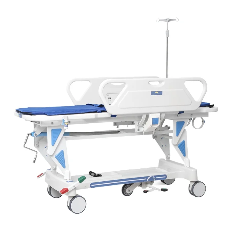 SKB041-1 Single Crank Multifunction Adjustable Medical Stretcher Hospital Emergency Manual Patient Transport Trolley