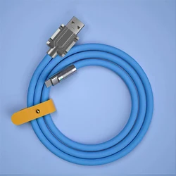 120W 6A Super Fast Charge Liquid Silicone Cable Type-C Charger Data Cable For Xiaomi Huawei Samsung Zinc USB Bold Data Line 1m