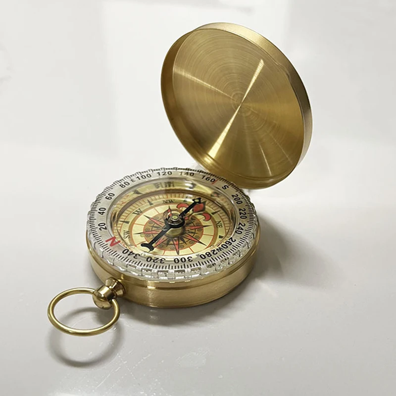 Engravable Handmade Nautical Antique Brass Compass Navigation Pocket Screw Compass for Kids Camping Hiking