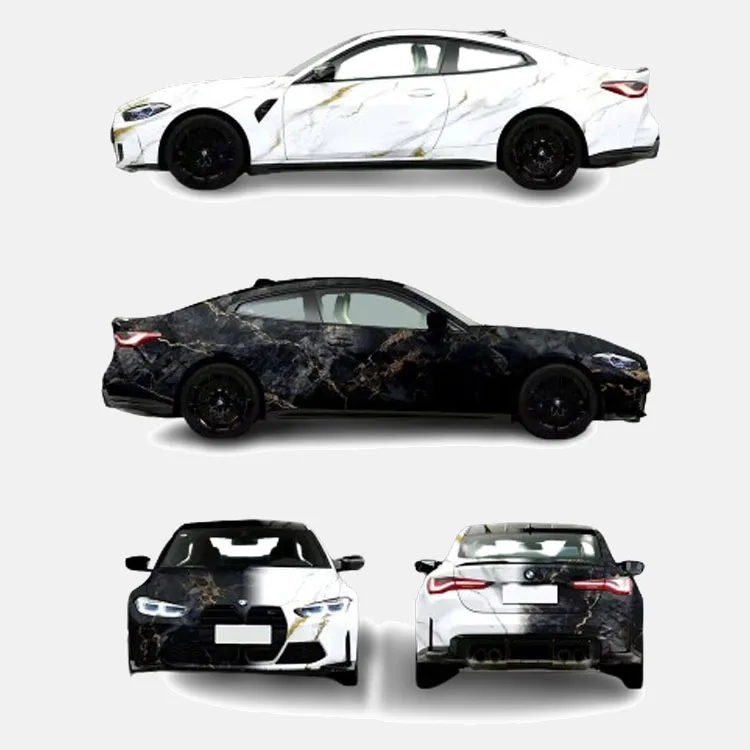 Self Adhesive Auto Vinyl Wrap Personalized Customized Marble Grain Design Sticker Bomb Car Stickers