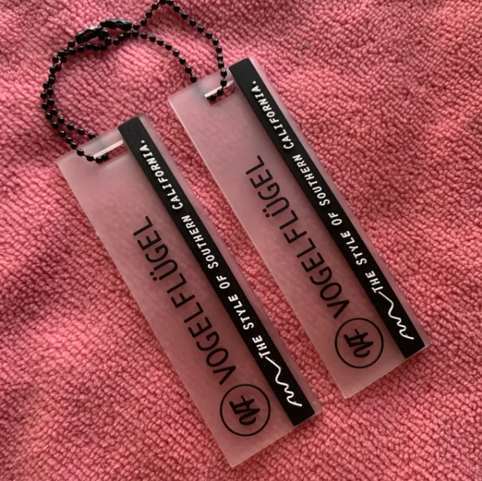 custom logo clear PVC hangtag,transparent rubber logo hang tag for garment