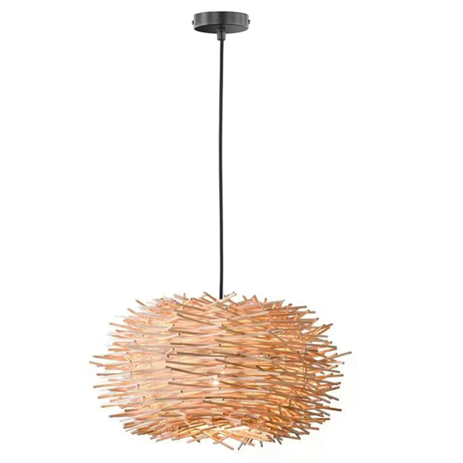 Handmade Wicker Vintage indoor decoration hanging Lamps Rattan Pendant Light Bamboo Weaving Lamp Pendant Lighting