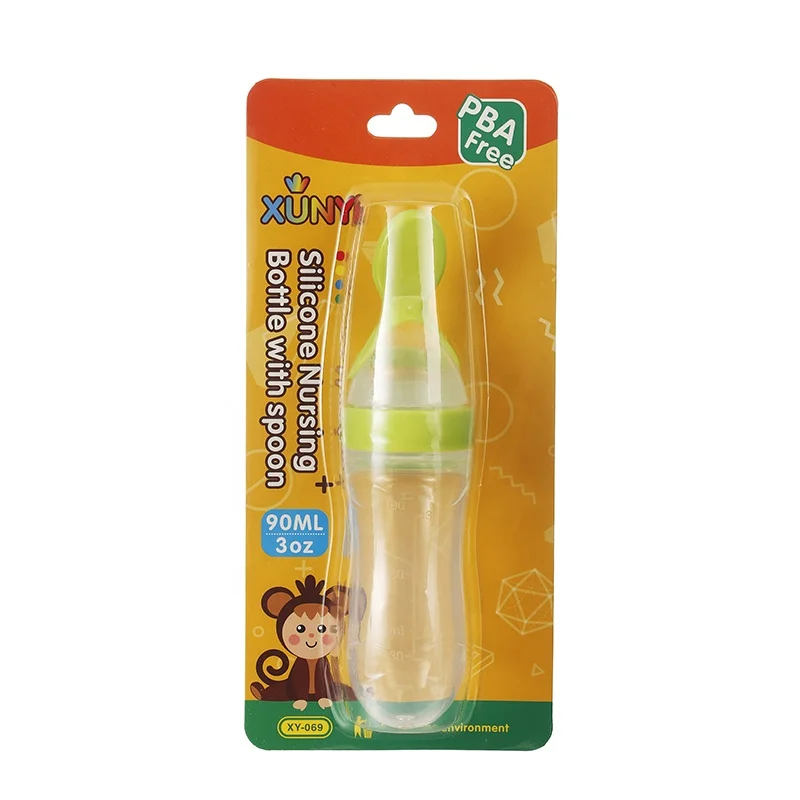 90ml  Silica Gel PP Spoon  Rice  Bottle Baby Infant  Food Feeding Bottle