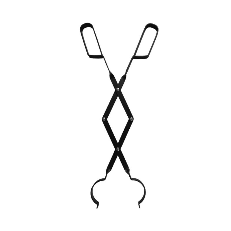 VODA Iron Fireplace Tongs and Log Grabber with Stainless Steel Handle