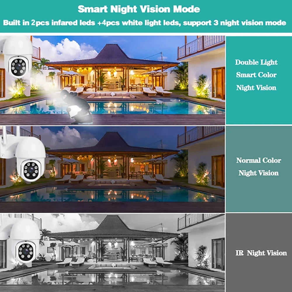 Tuya WIFI 4CH 3MP 1080p PTZ Security ip camera smart full color with audio Wireless NVR Kit P2p Video outdoor CCTV Camera System