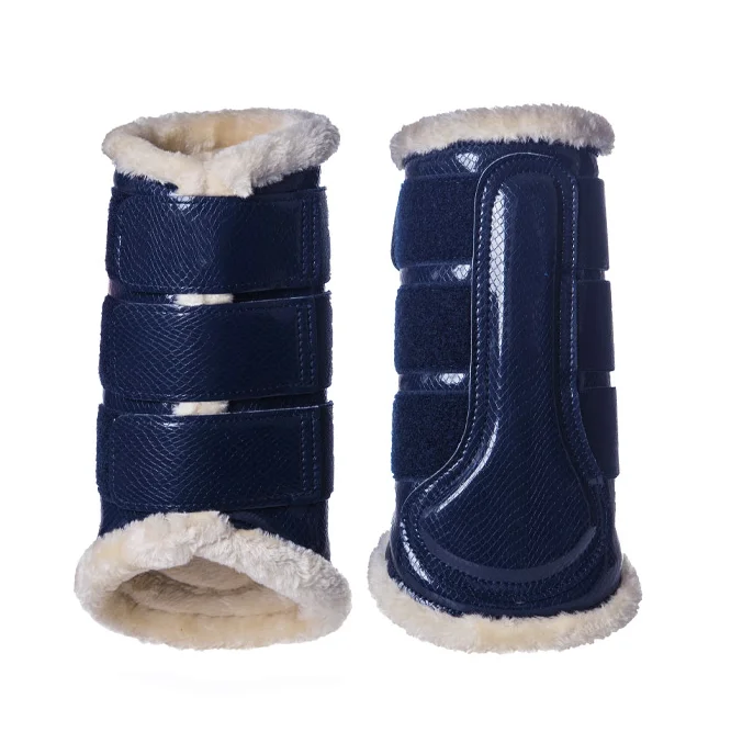 Best Sale Equestrian Supplier Horse Riding Products Brushing Boots Shiny Synthetic Leather Equine Horse Boots