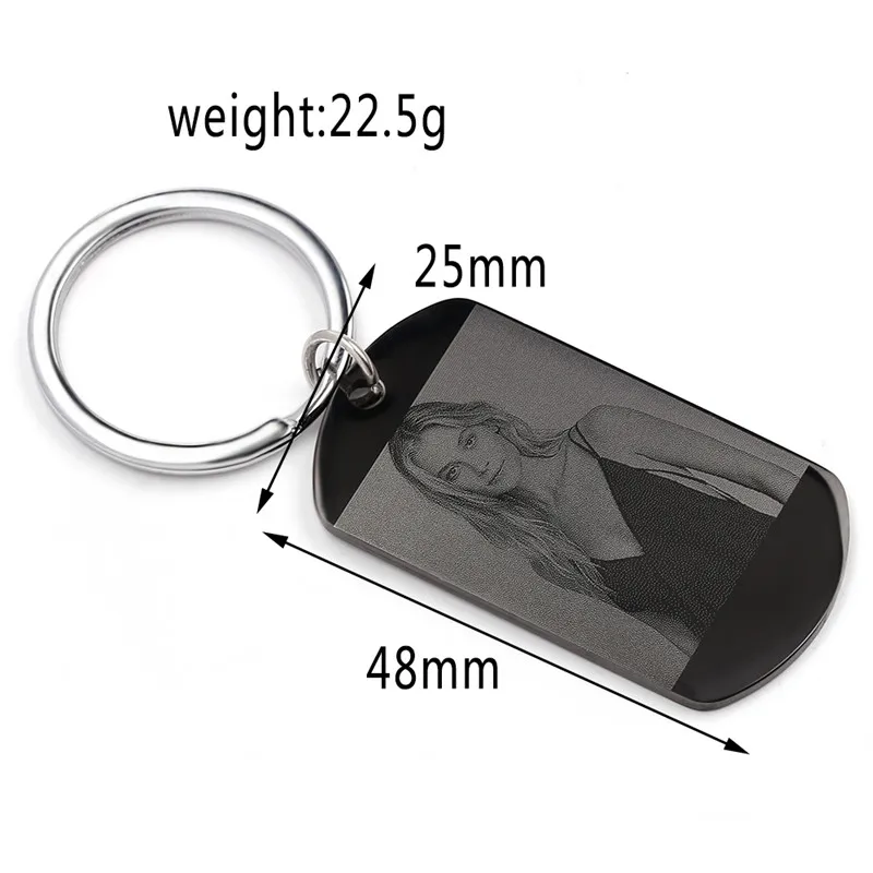 Customized Engraved Photo Necklace Pendant Stainless Steel Hiphop Style Anniversary Engagement Female Male Gift