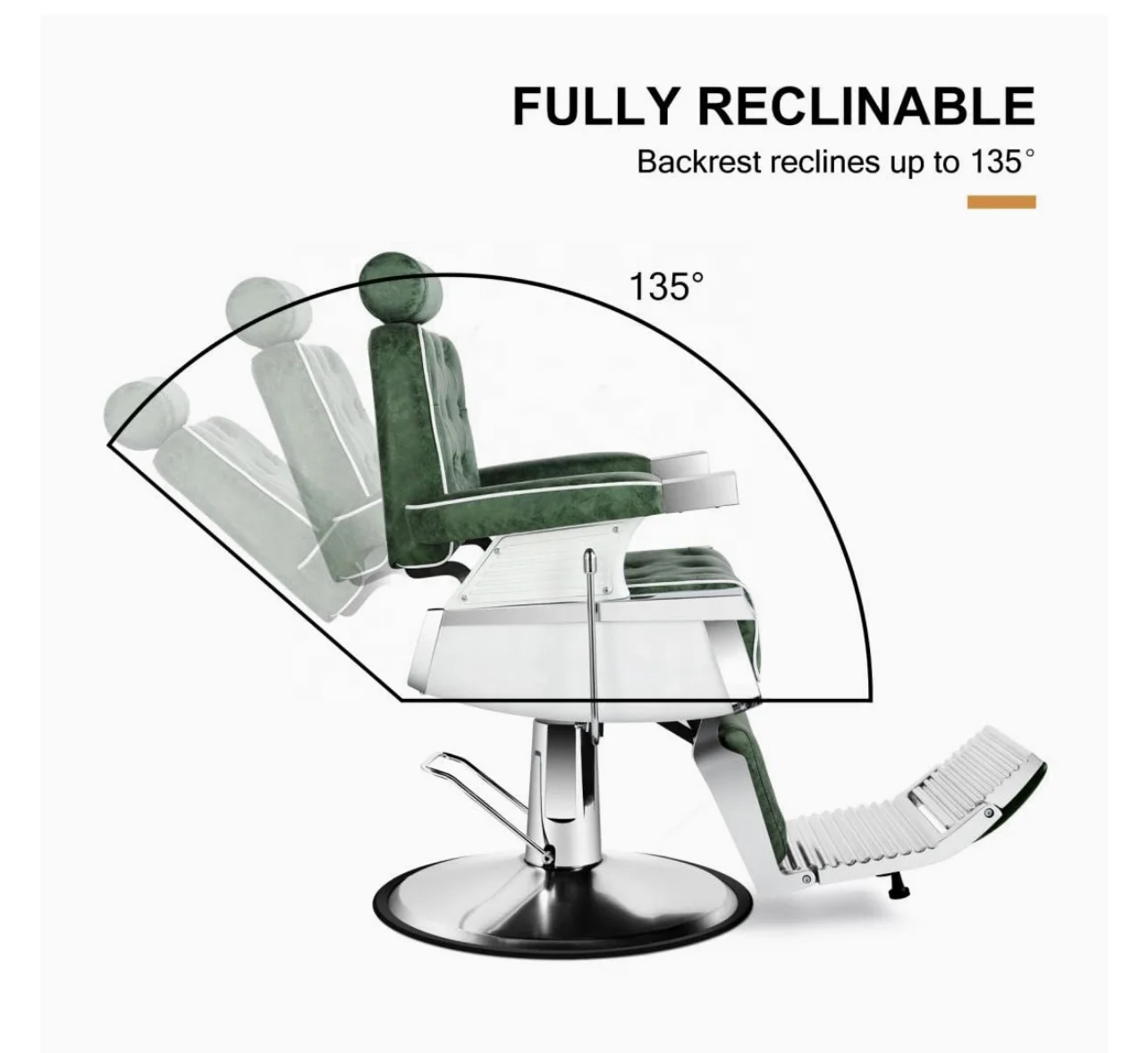 Green vintage barber chair for barber shop New salon chairs with high quality Comfortable beauty barber chair for hairdressing