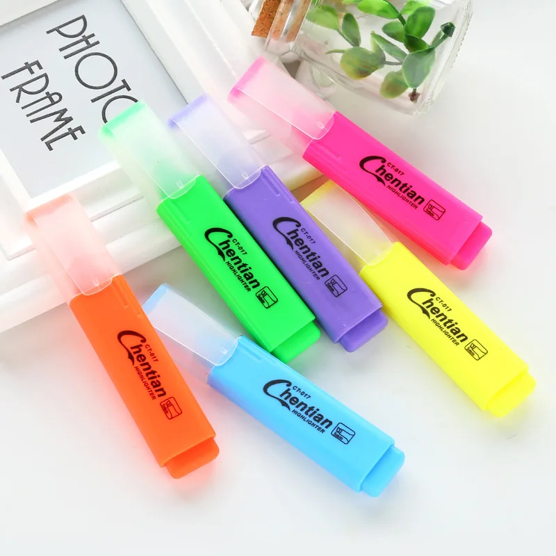 Large capacity flat head fluorescent pen candy color watercolor marker student prize marking marker
