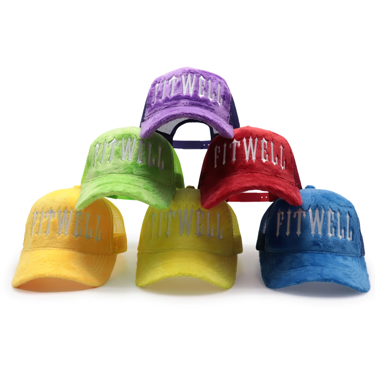 5 панелей вышивка пользовательский производитель сетчатая шляпа пушистая бархатная