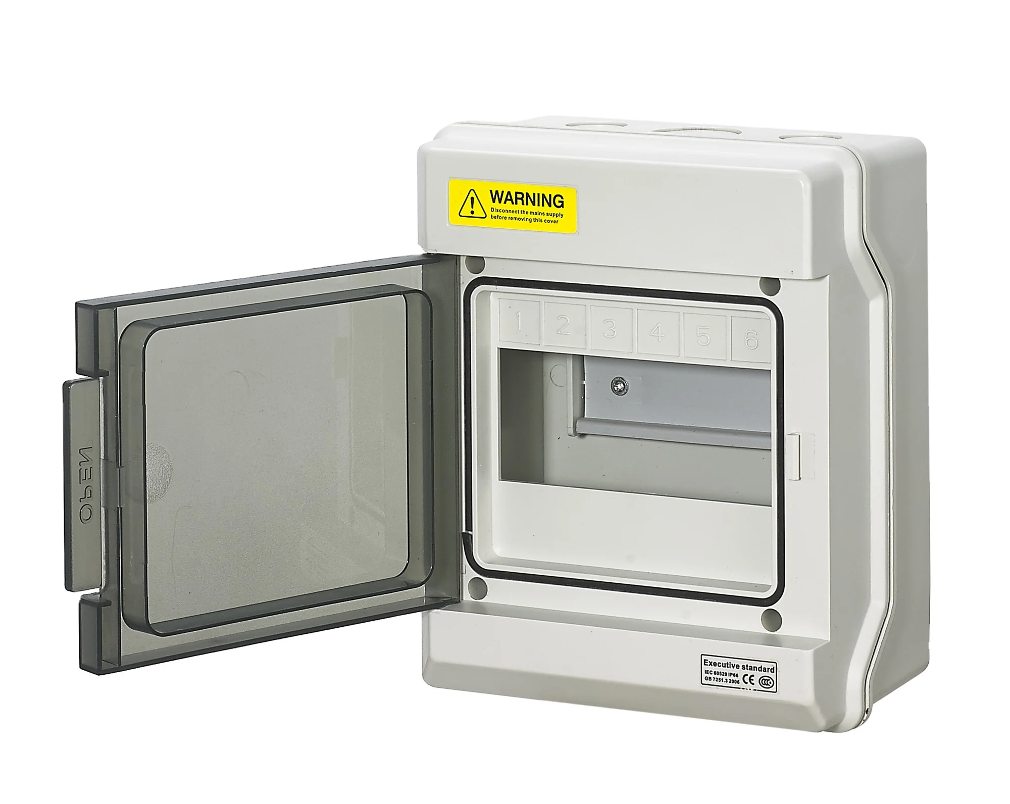 IP65 waterproof and dustproof ABS/PC electrical power house use 6 way Distribution box