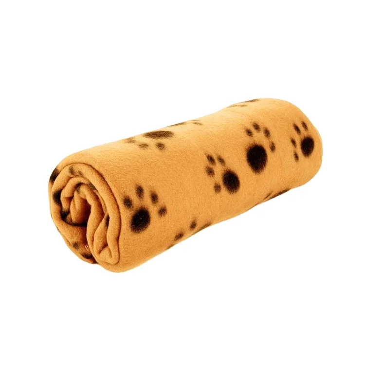 BSCI Soft New Style Custom Printing Cute Pet Blanket Warm christmas Paw Print Puppy Fleece Pet Throw Blanket