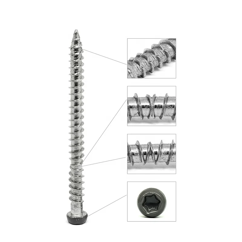 410 ss wood composite deck screws torx drive countersunk chipboard screw zinc plated self tapping ground screws for decks