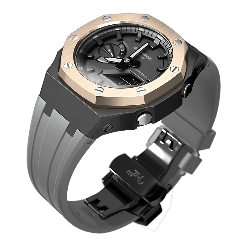 gshock original GA2100 metal case mod 316l stainless steel watch case with diamond bezel for casioak mod ga2100