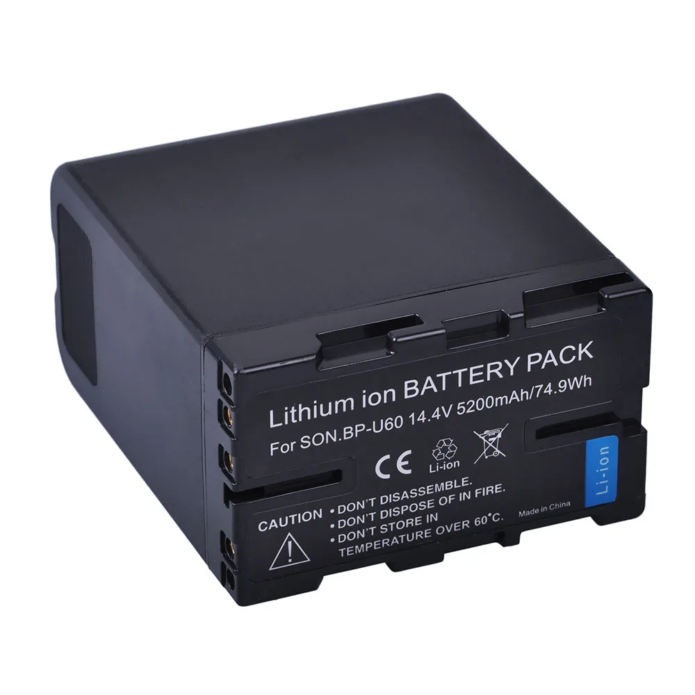 HigH capacity 5200mAh BP-U60 BP U60 BPU60 Battery For Sony BP-U90 BP-U30 PMW-100 PMW-150 PMW-160 PMW-200 PMW-300