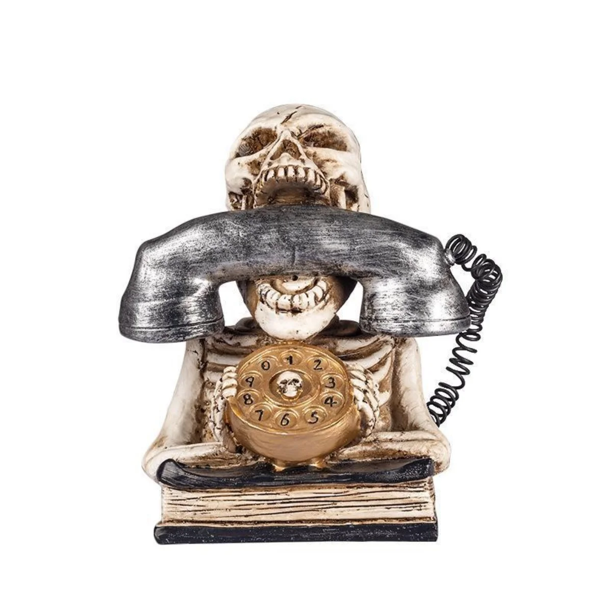 Halloween home decorations skeleton ornaments luminescent model of a vintage telephone