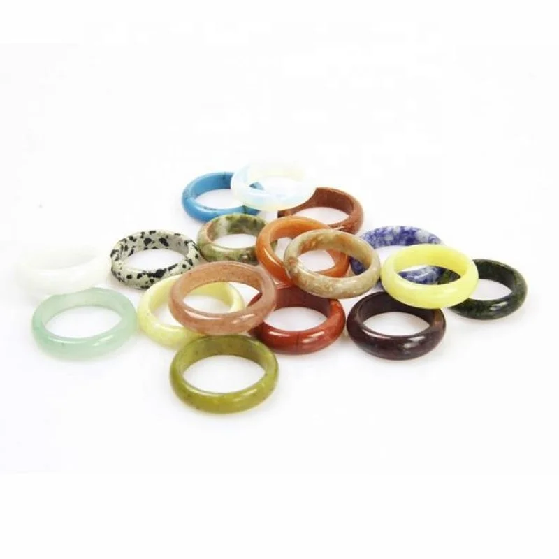 natural crystal ring gemstone rings rose quartz agate amethyst natural stone rings