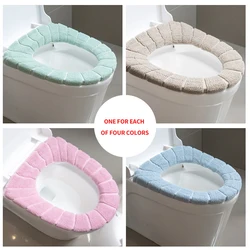 Wholesale Winter Plush Toilet Seat Household Thickened Solid Color Toilet Seat Washable Bathroom Universal Toilet Seat