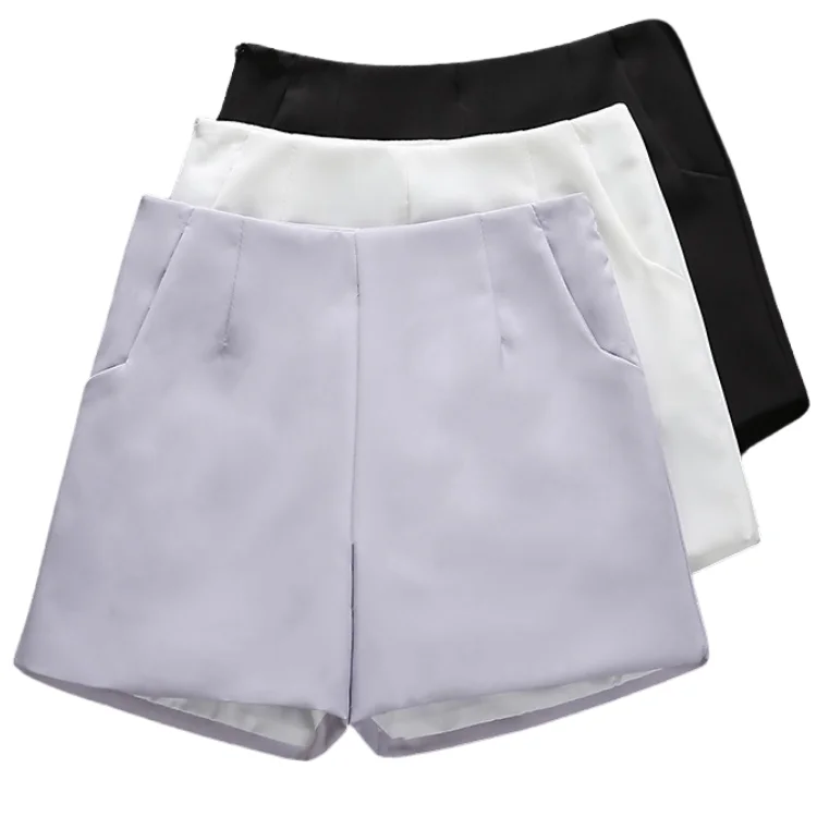 Wholesale New Fashion Women Hot Suit Shorts Pants Solid Color Lady Slim A-line All-match Summer Black Casual Suit Shorts