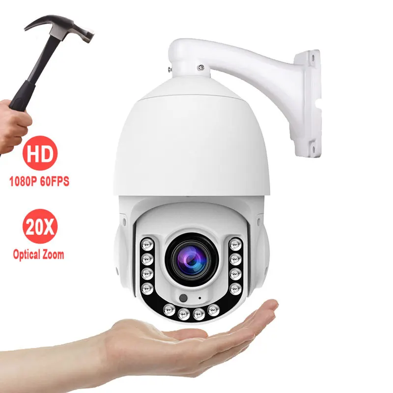 
4.5 inch Mini 1080p 20X wifi indoor outdoor night vision Full metal speed dome ptz ip camera 