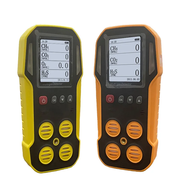 Customized multigas leakage detector 3 alarming h2s co co2 ch4 nh3 portable multi gas detector 4 in 1 ammonia clip gas detector
