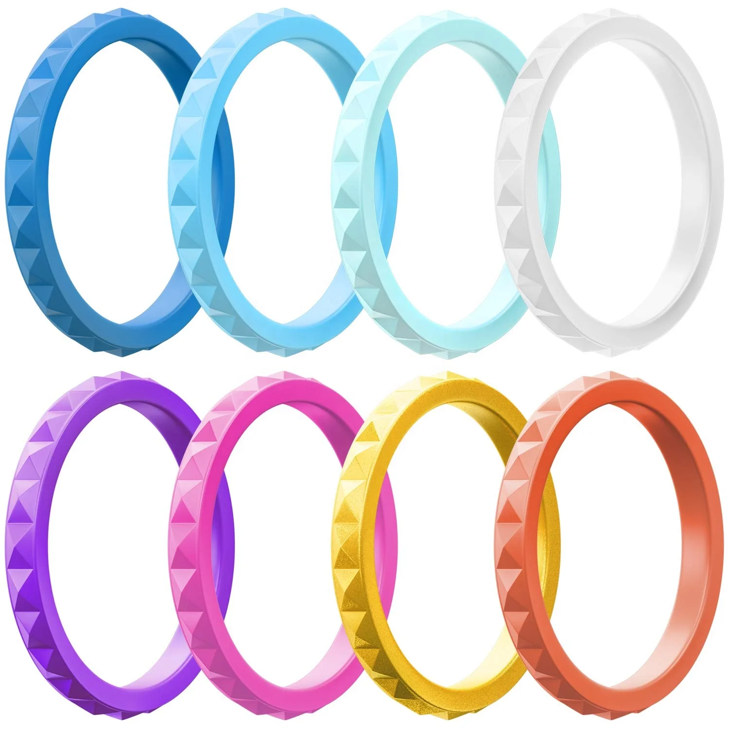 Promotion Gifts Diamond Silicone Women Rings Stackable Silicone Wedding Ring