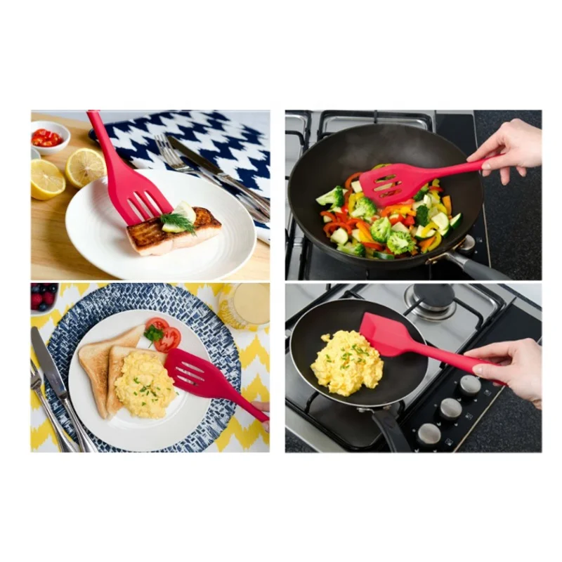 
10 Pieces of Silicone Cooking Kitchen Utensils Set Non-Stick and Heat-Resistant Kitchen Cookware 