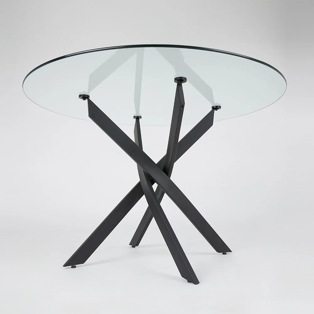 Modern round Tempered Glass Dining Table for Home Kitchen Hotel Bedroom or Apartment-for Living Room Furniture