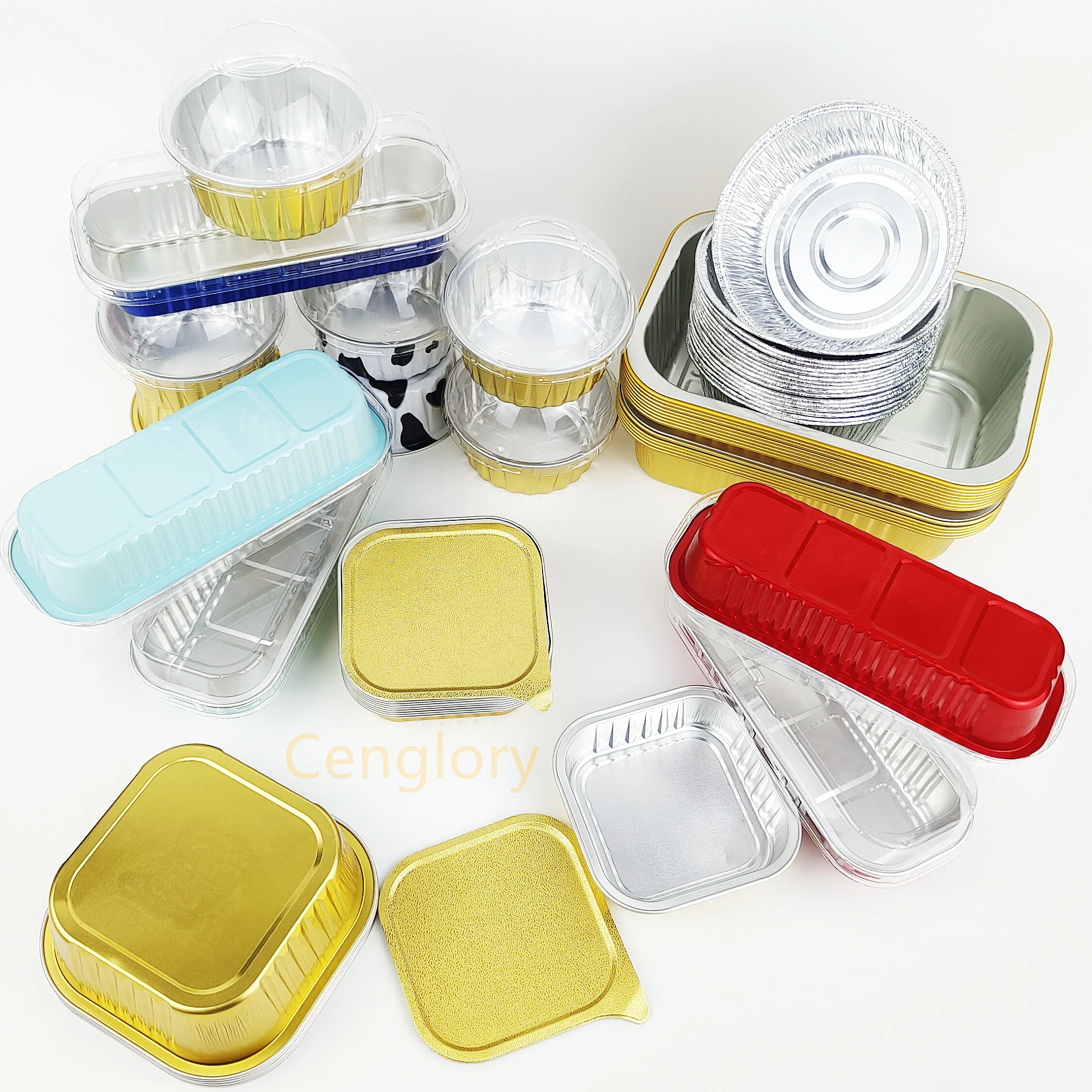 China manufacturer food packaging foil tray gold square 300ml aluminium foil fast food containers smooth wall foil container