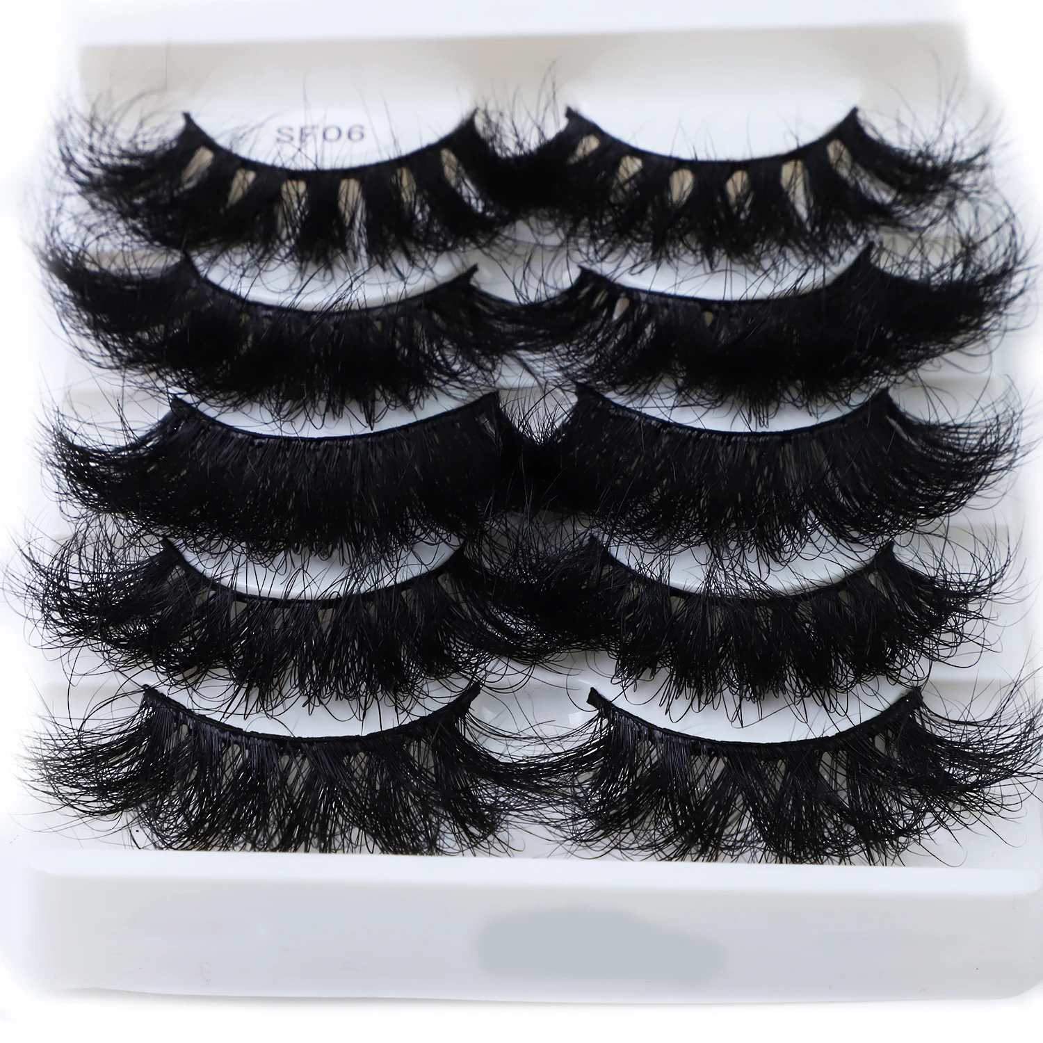 Lashes Super Fluffy Mink Eyelashes Wholesale Customize Wispy Dramatic 5D 25mm Fur Strip False Eyelash 3D Eyelashes