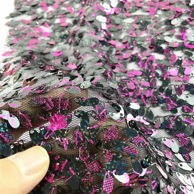 Special Encrypted Sequins And Foil Printed Fabric Wedding Sequins Costume Dance wear Party Stage Fabric Hot Sale