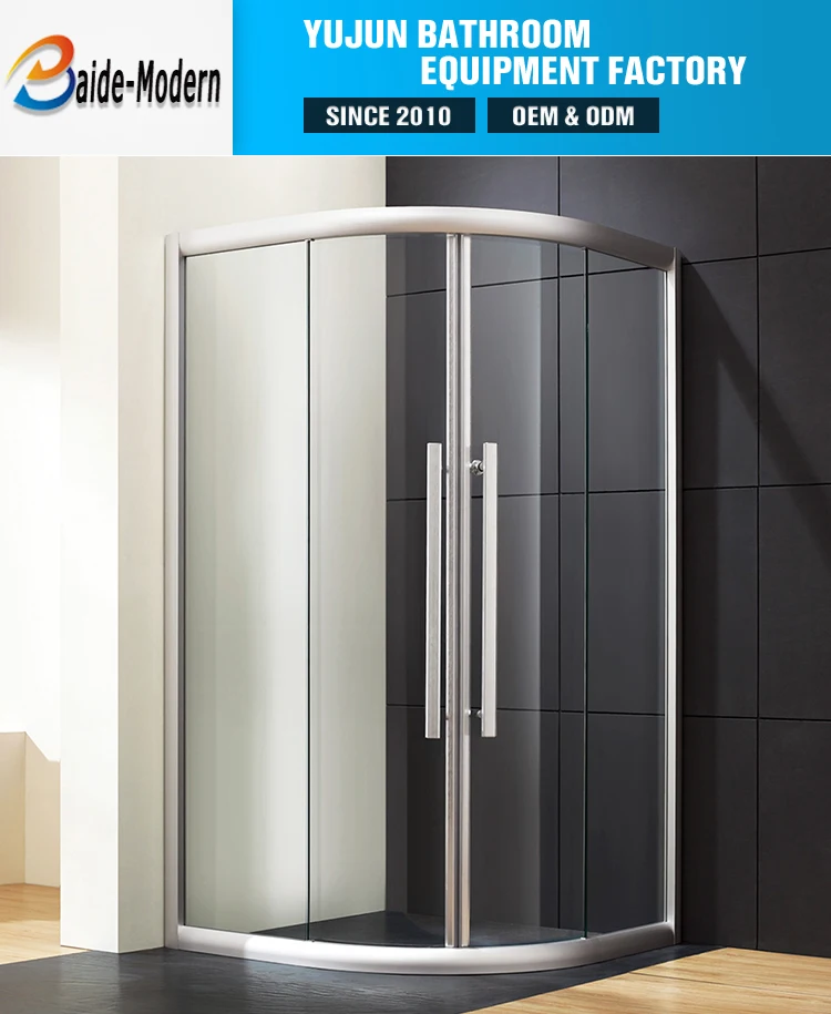 Customized Good Quality Simple Freestanding Rectangle Bathroom Waterproof Aluminum Framed Tempered Glass Shower Enclosure