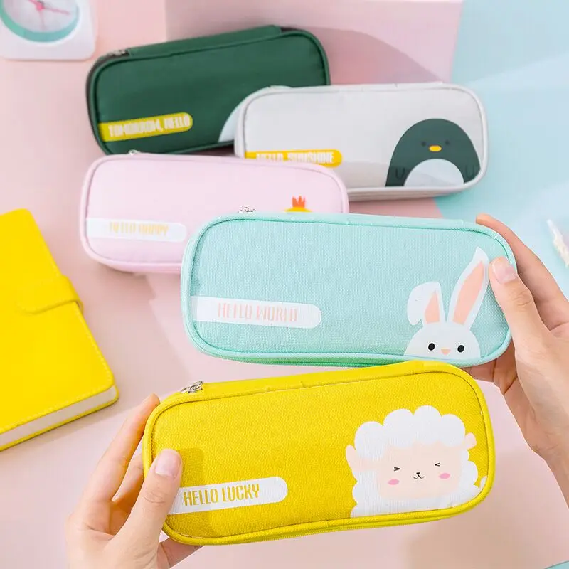 
Fashion Large Capacity Wholesale Stationary Kids School Cute Cartoon Pencil Case 