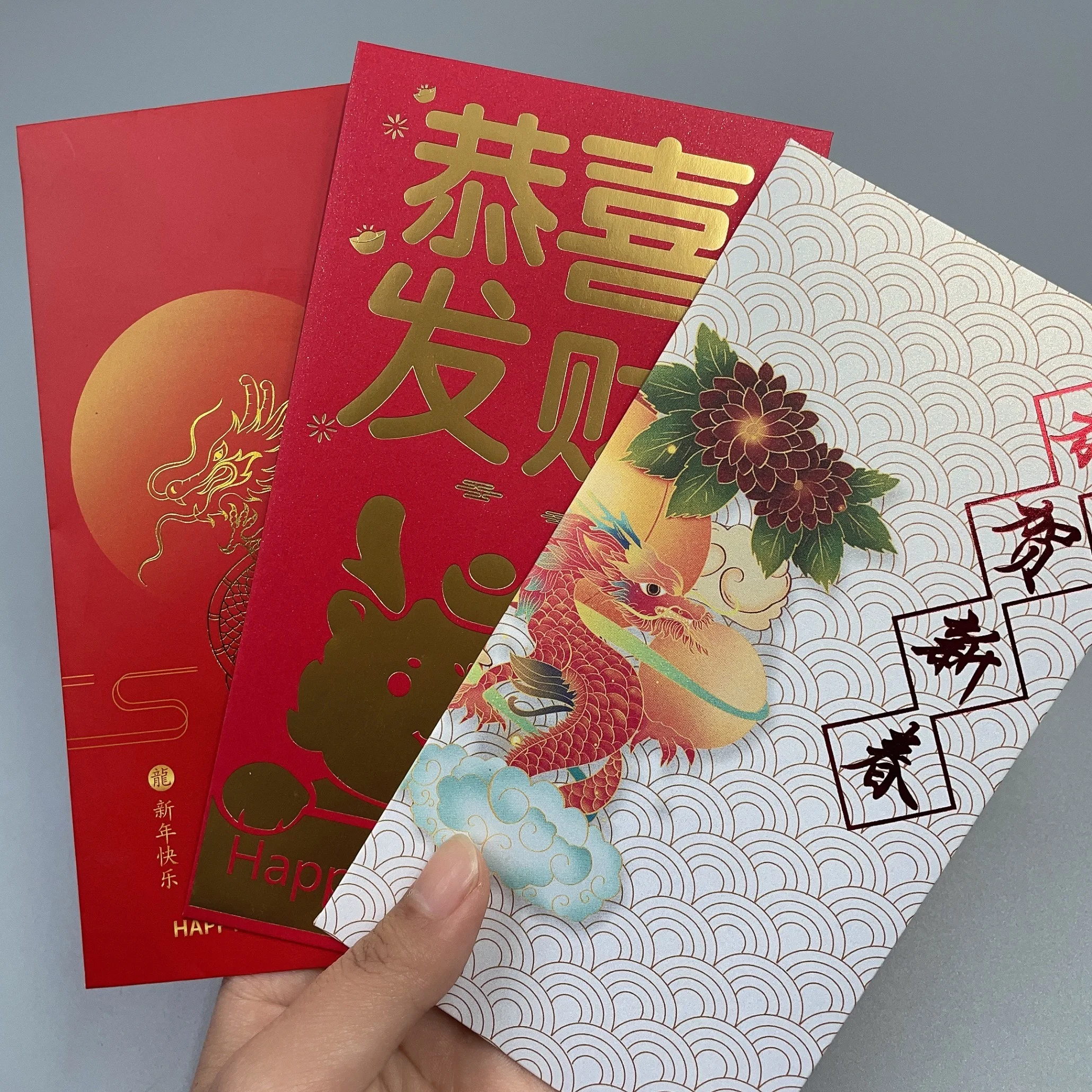 Luxury Traditional 2025 Chinese New Year Snake Red Packet Custom Logo Golden Embossing Printing on HongBao Made Quality Paper
