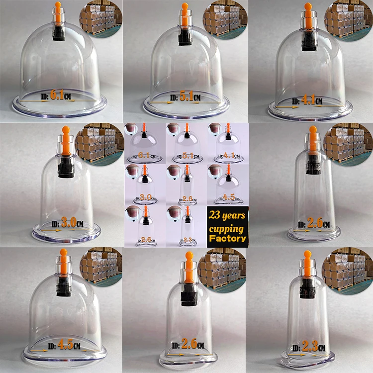 2000 MIX cupping cups wholesale Disposable ventosas suction hijama suction cup tasse ventouses plastic vaccum cupping with pump