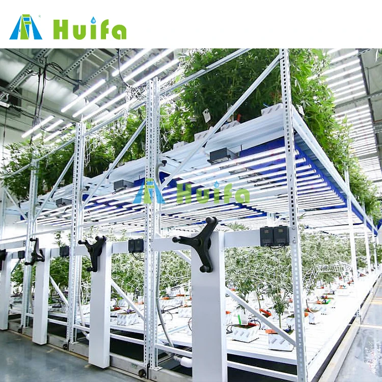Modern 4x8ft Vertical Grow Rack Dripping Irrigation System With Water And Light Tray For Indoor Farming
